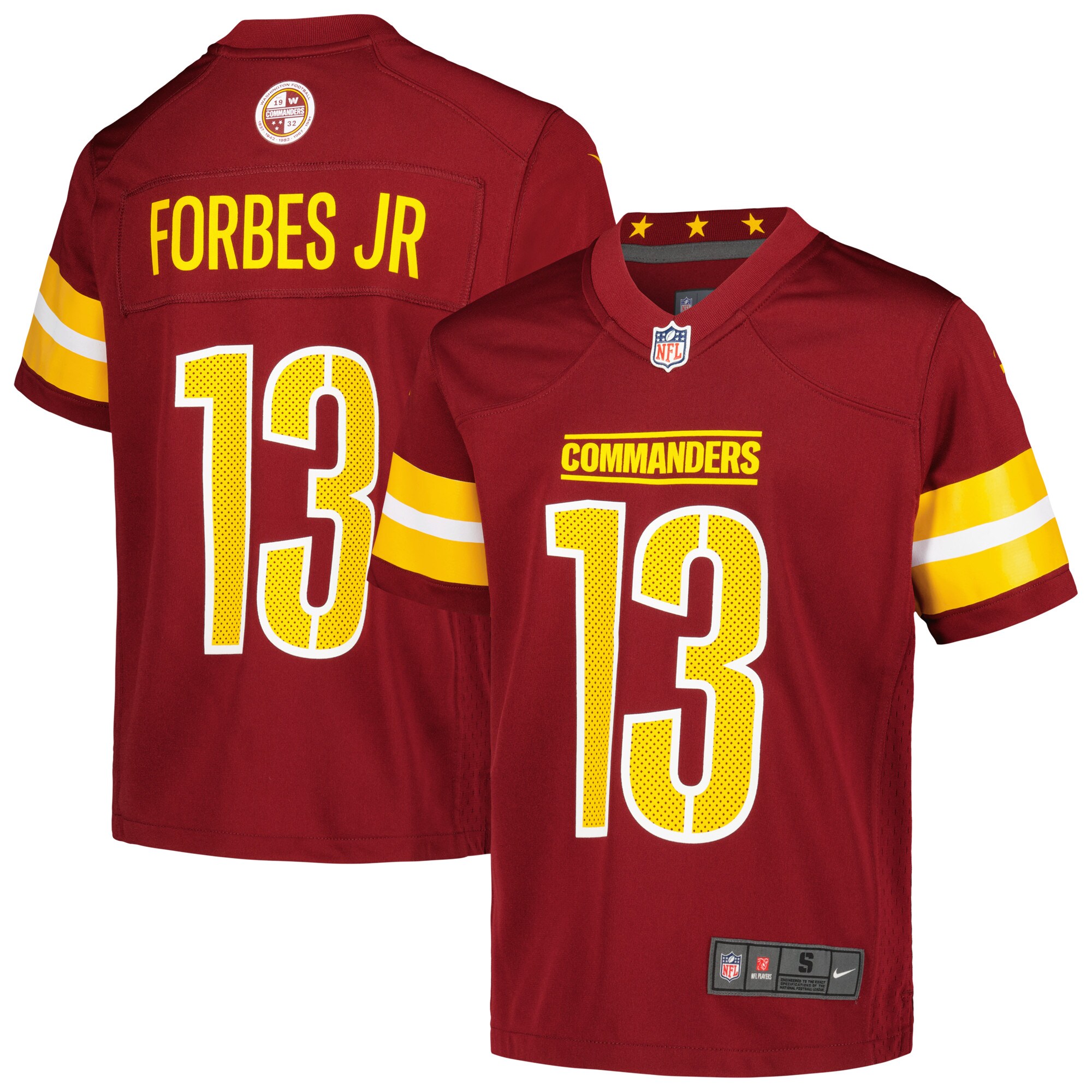 Youth Washington Commanders Emmanuel Forbes Jr. Burgundy Game Jersey Js8470