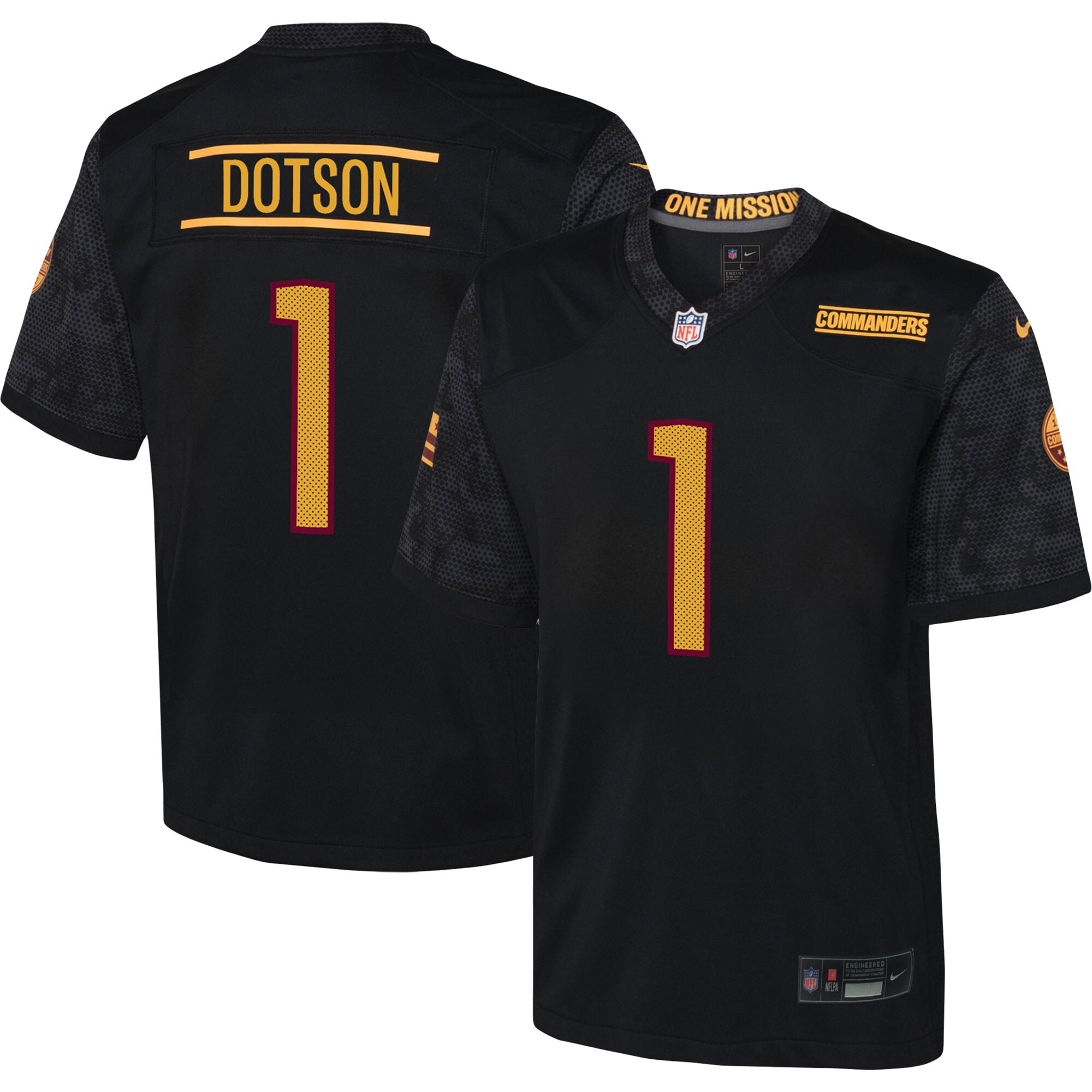 Youth Washington Commanders Jahan Dotson Black Game Jersey Js6223
