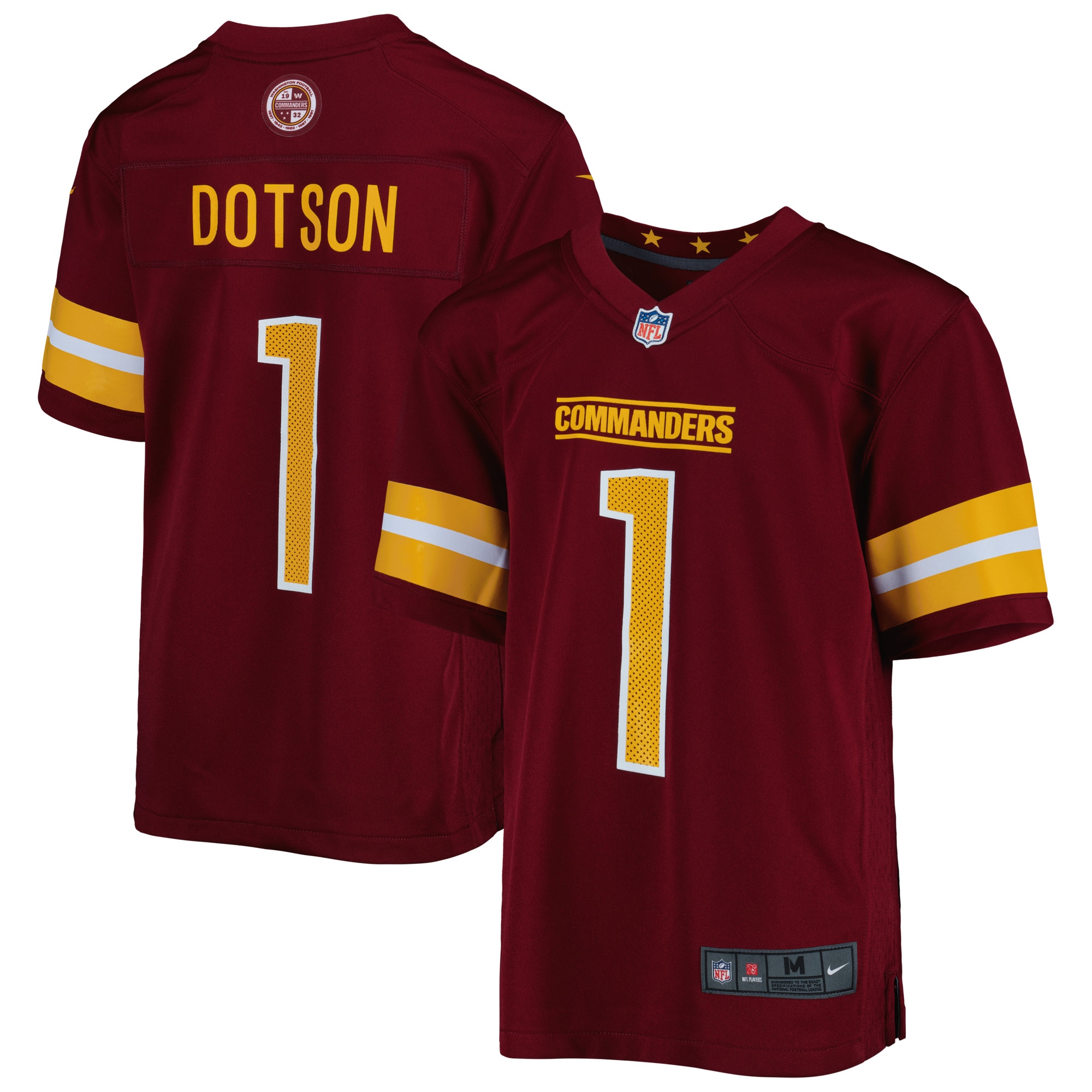 Youth Washington Commanders Jahan Dotson Burgundy Game Jersey Js3494