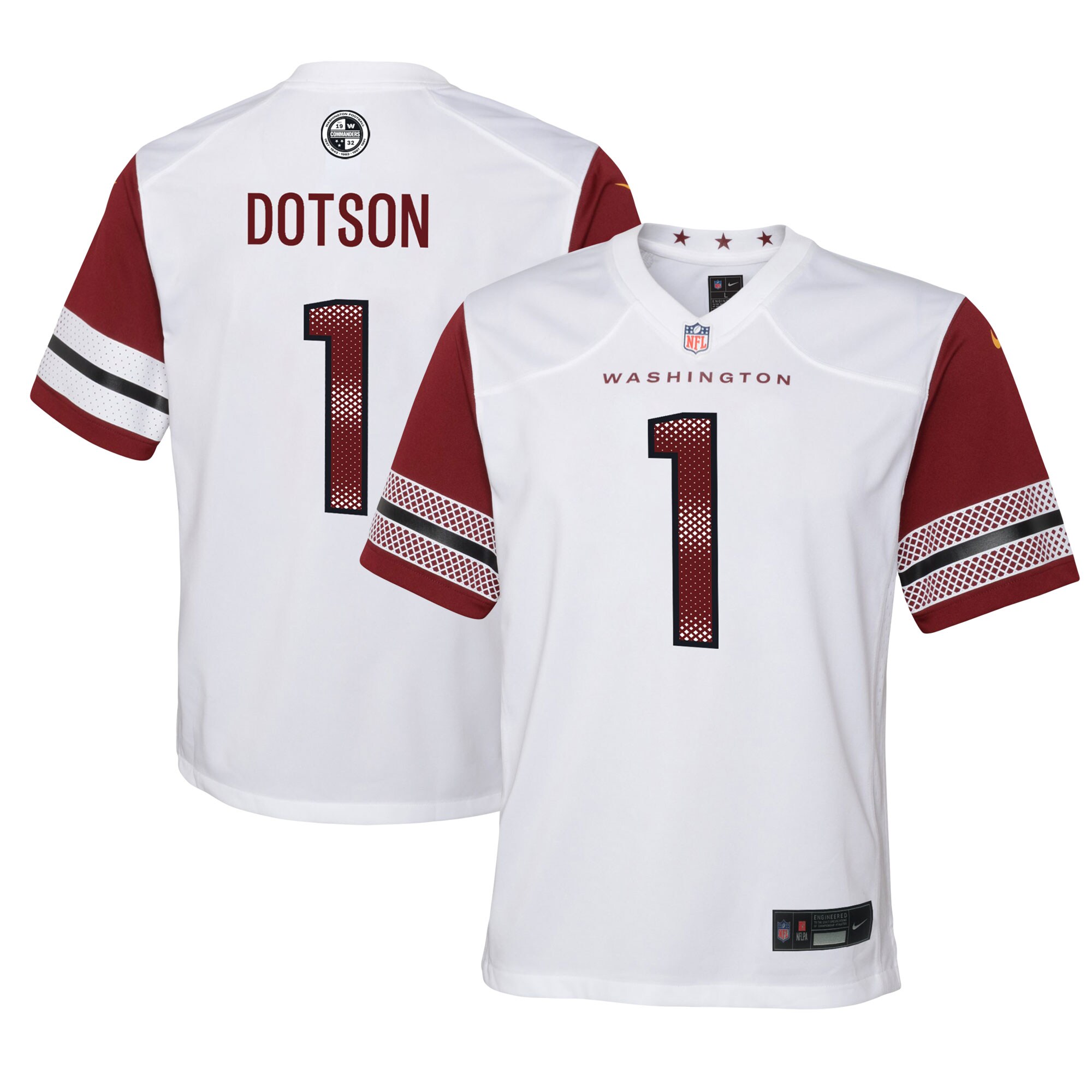 Youth Washington Commanders Jahan Dotson White Game Jersey Js5163