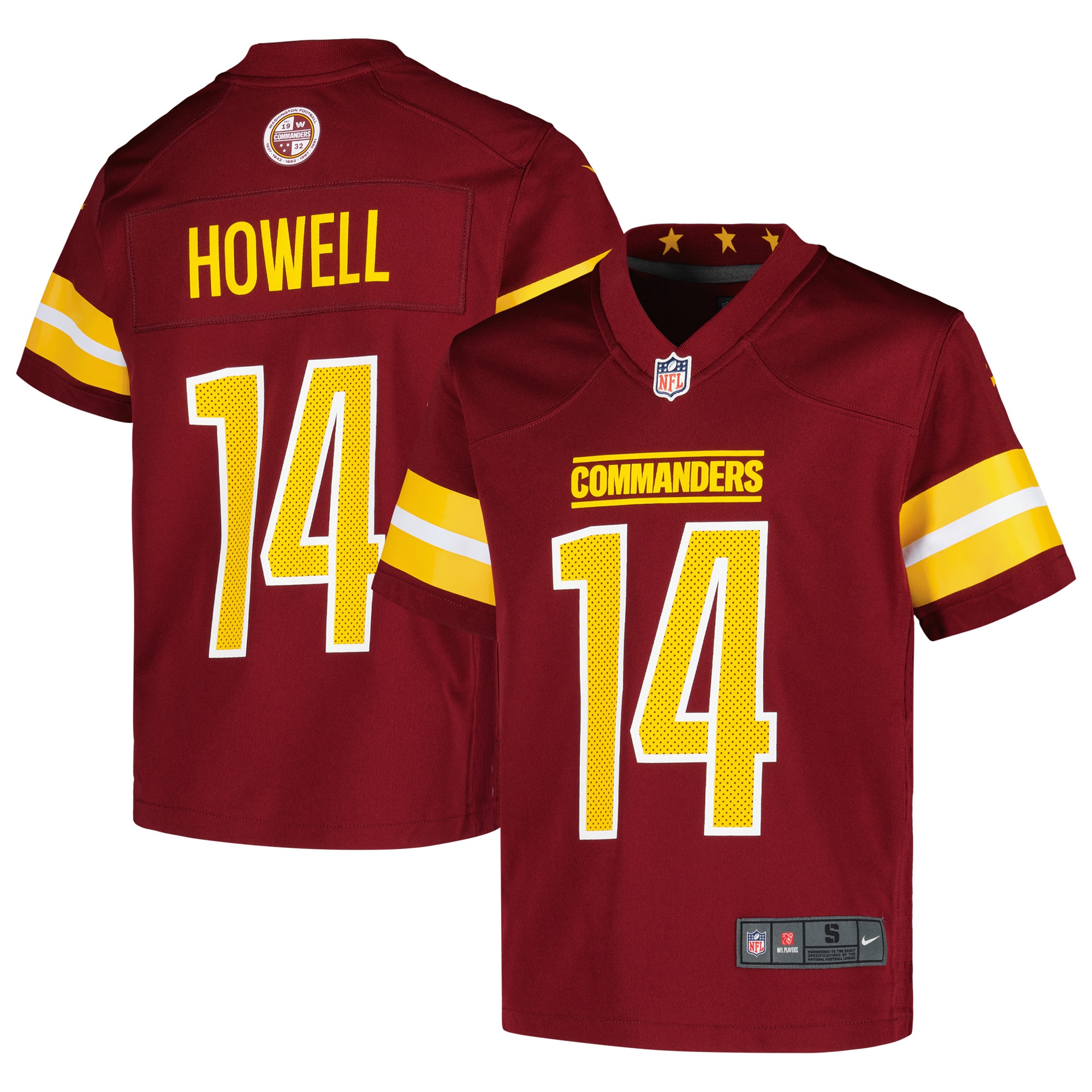 Youth Washington Commanders Sam Howell Burgundy Game Jersey Js3739