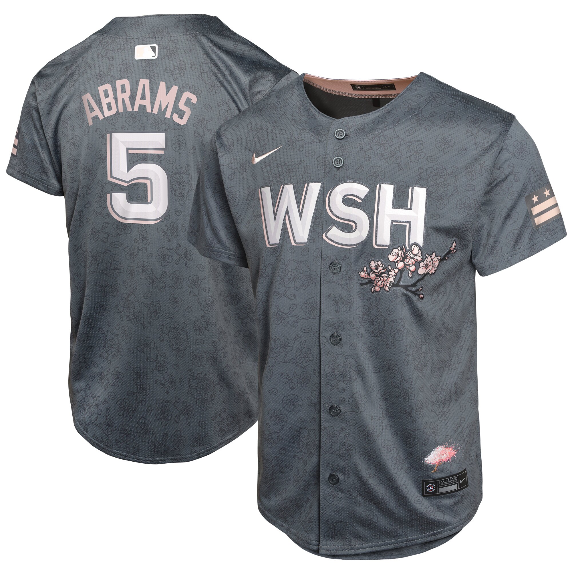 Youth Washington Nationals C.j. Abrams Charcoal City Connect Limited Player Jersey
