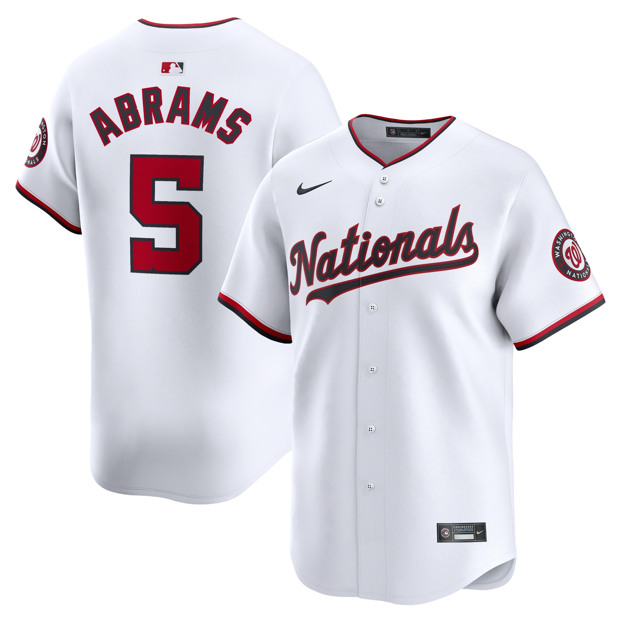 Youth Washington Nationals Cj Abrams White Home Limited Player Jersey