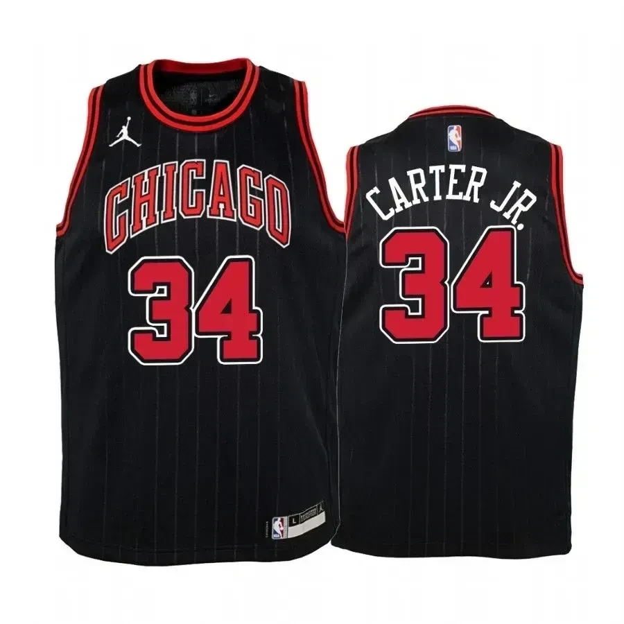 Youth Wendell Carter Jr. Chicago Bulls Black Statet Jersey Jumpman