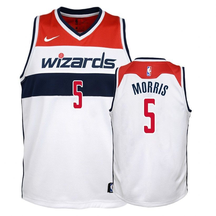 Youth Wizards Markieff Morris 5 Association White Jersey