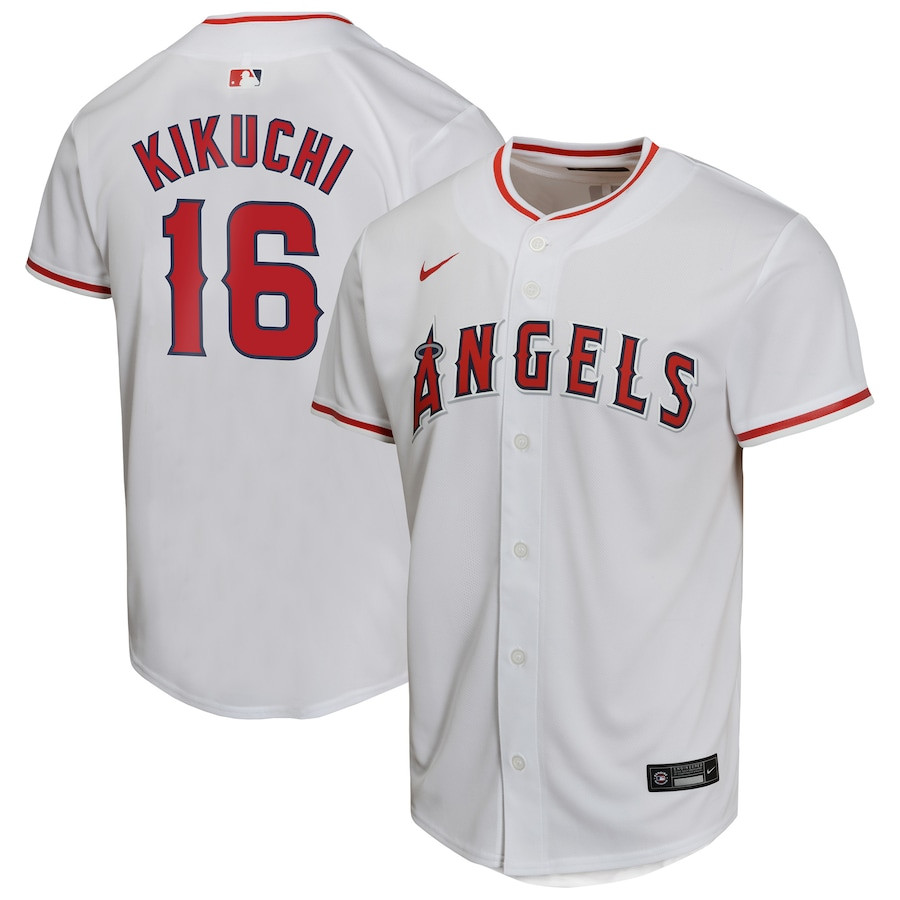 Yusei Kikuchi 16 Los Angeles Angels Youth Home Game Player Jersey - White