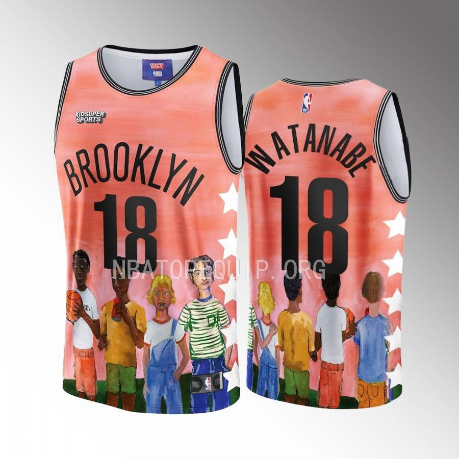 Yuta Watanabe 18 Brooklyn Nets Nba & Kidsuper Studios Unisex Hometown Jersey