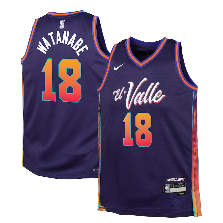 Yuta Watanabe 18 Phoenix Suns 2023/24 City Edition Swingman Youth Jersey - Purple