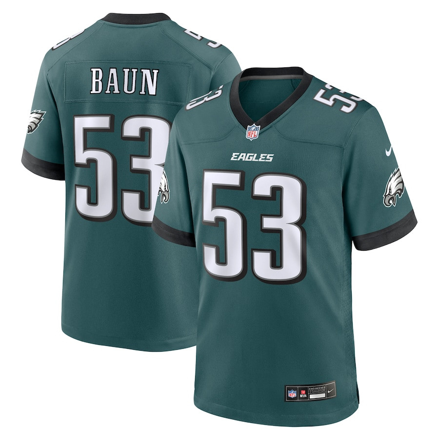 Zach Baun 53 Philadelphia Eagles Game Men Jersey - Midnight Green Js1786