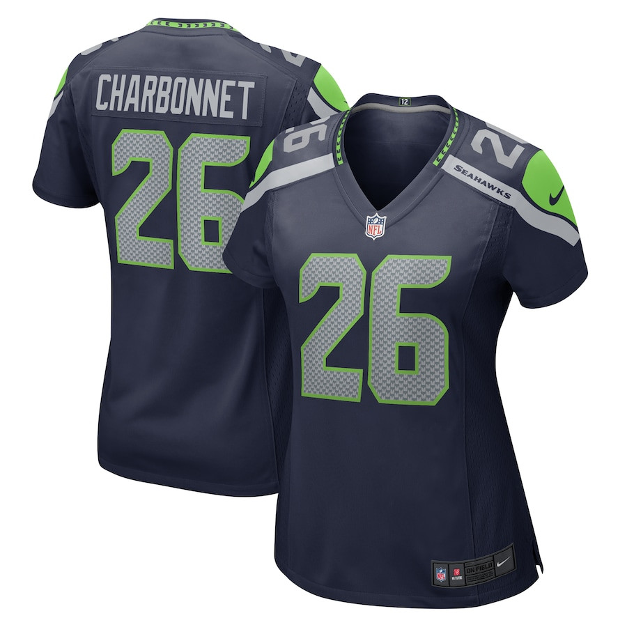 Zach Charbonnet 26 Seattle Seahawks Women Game Jersey - College Navy Js3716