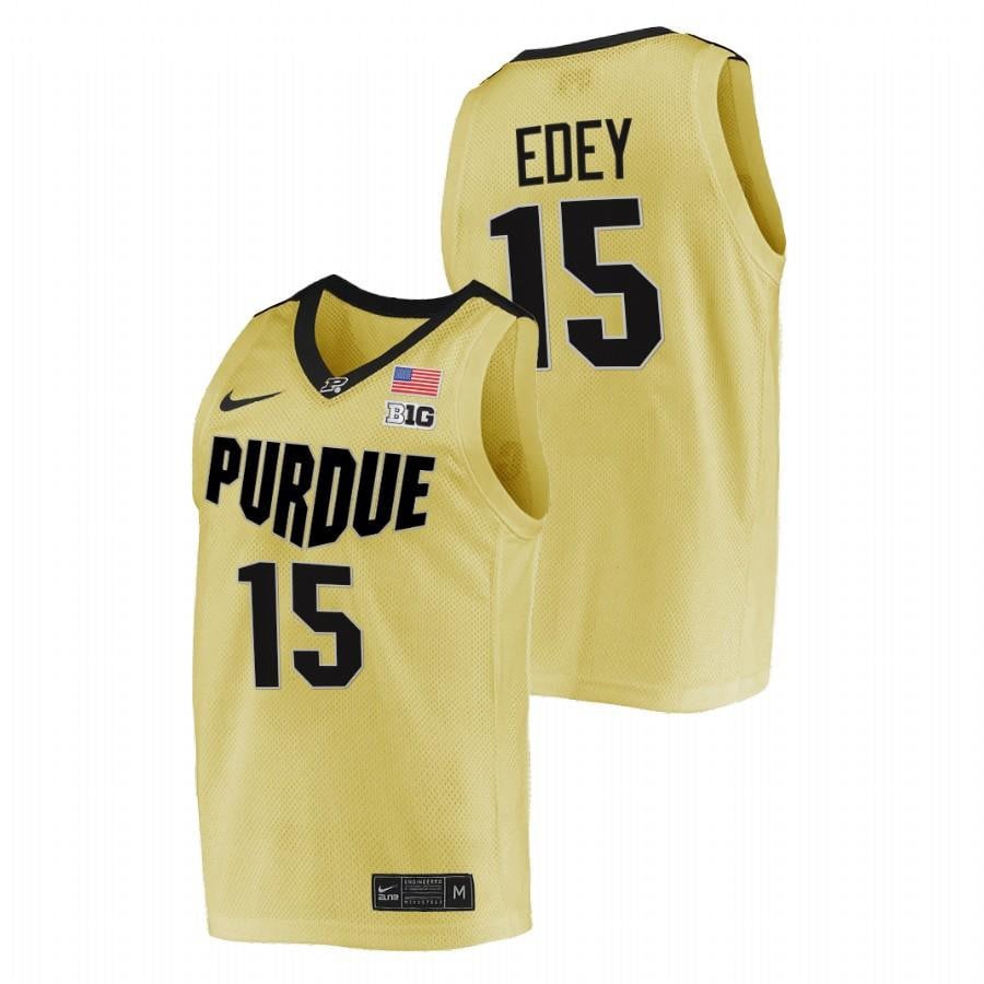 Zach Edey 15 Gold Purdue Boilermakers 2023 Top Overall Seed College Basketball Jersey