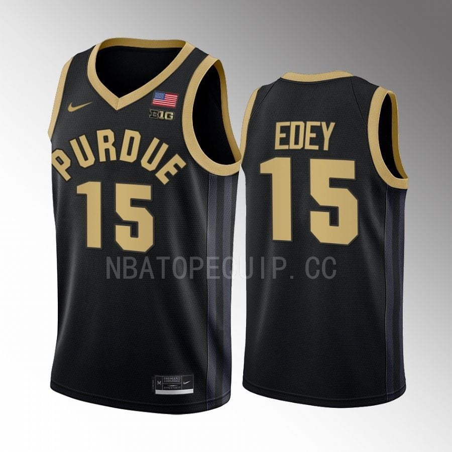 Zach Edey 15 Purdue Boilermakers 2022-23 Uniform Jersey College Basketball Black