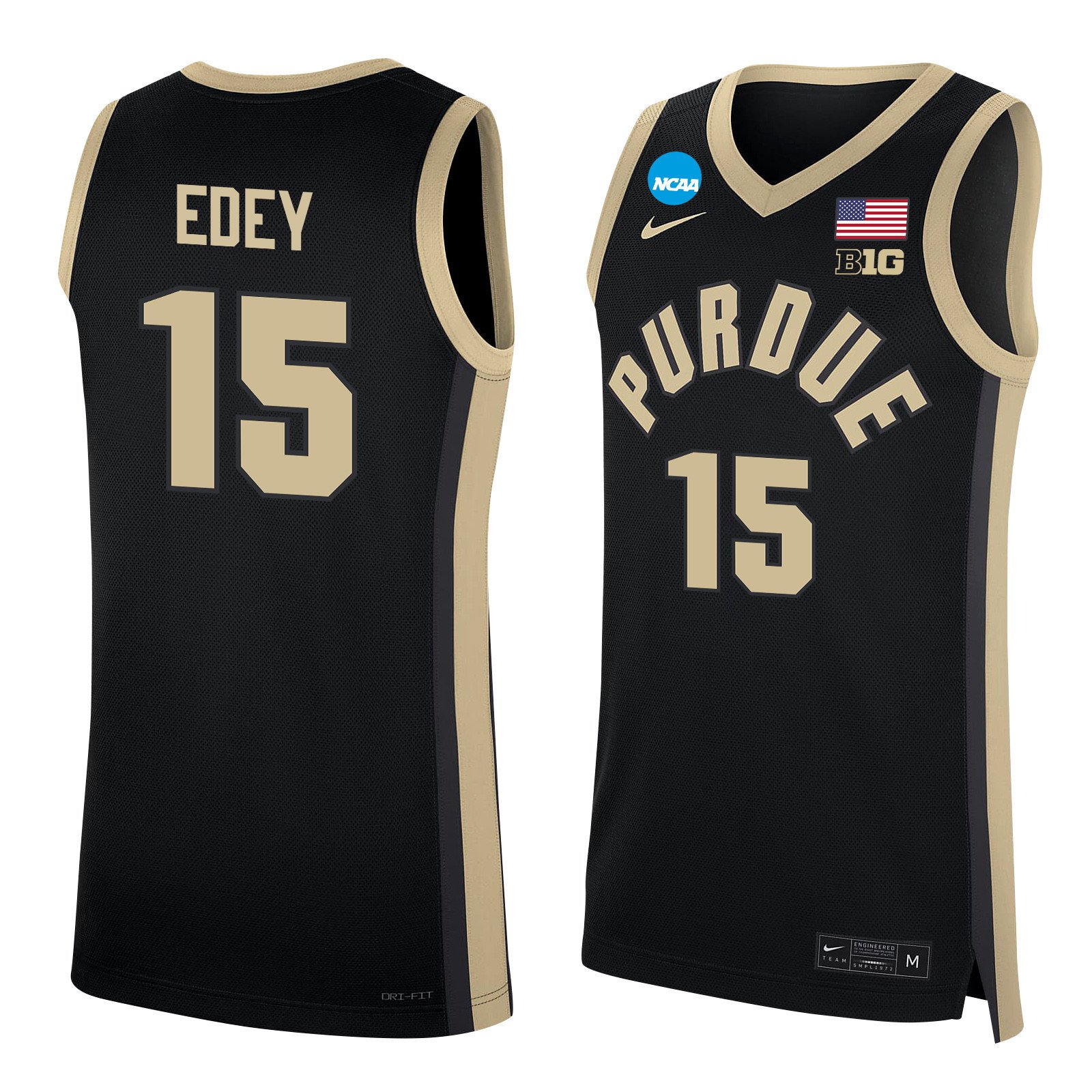 Zach Edey 15 Purdue Boilermakers 2024 Men's Basketball Jersey - Black, Unisex Jersey