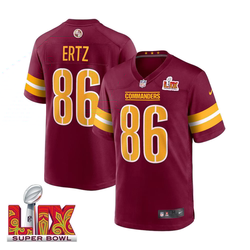 Zach Ertz #86 Washington Commanders Super Bowl Lix Jersey - Men's - Burgundy Js2794