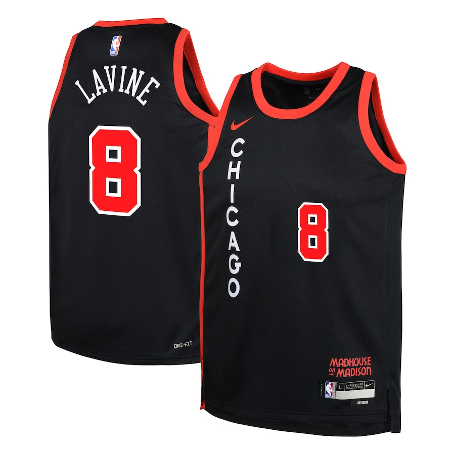 Zach Lavine 8 Chicago Bulls 2023/24 City Edition Swingman Youth Jersey - Black