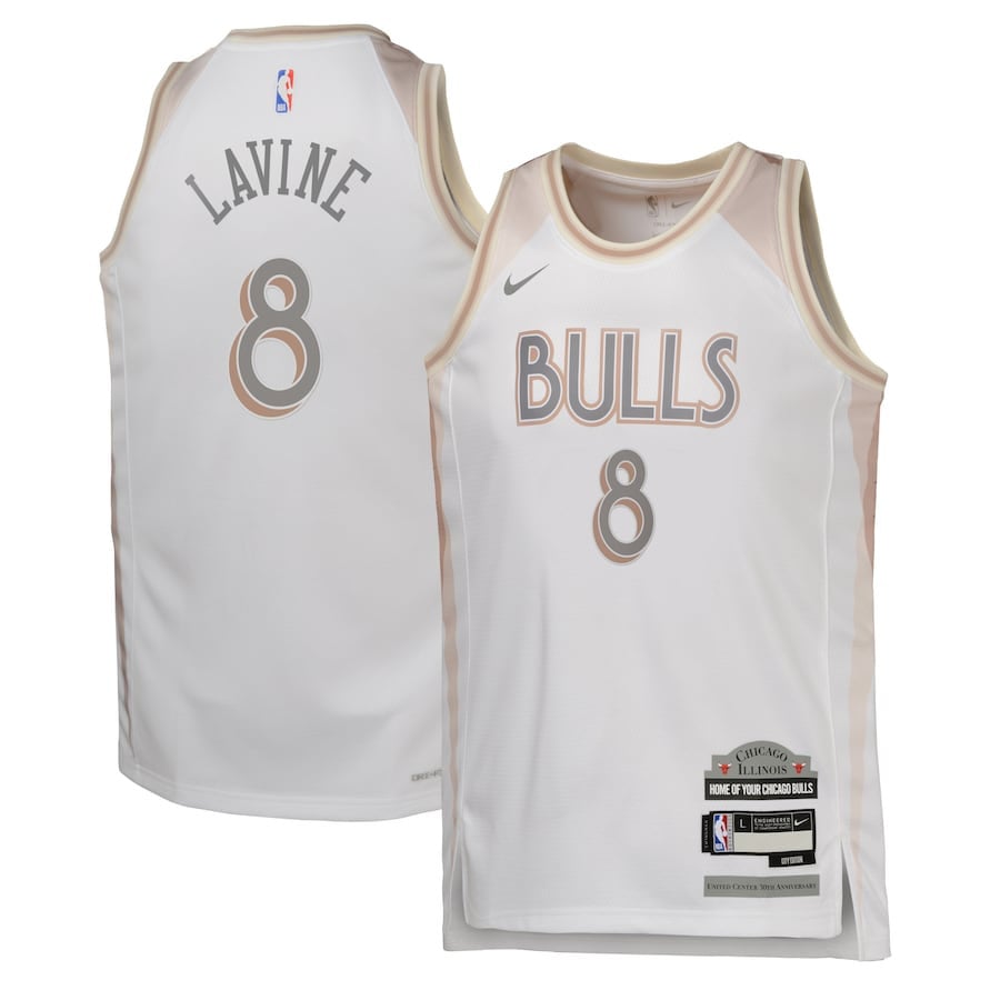 Zach Lavine 8 Chicago Bulls 2024/25 Swingman Player Youth Jersey - City Edition - White