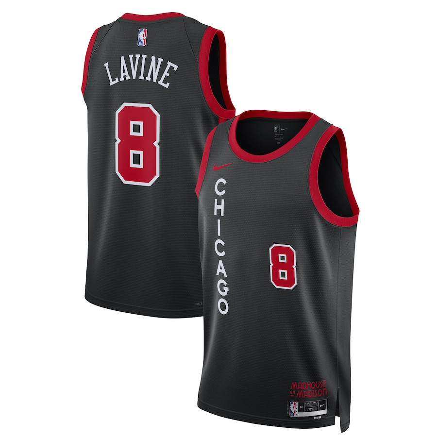 Zach Lavine 8 Chicago Bulls Golden State Warriors 2023/24 Swingman Jersey - City Edition - Unisex Black