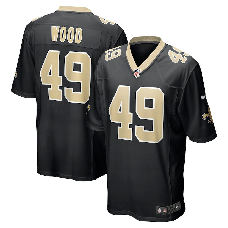Zach Wood 49 New Orleans Saints Men Game Jersey - Black Js5908