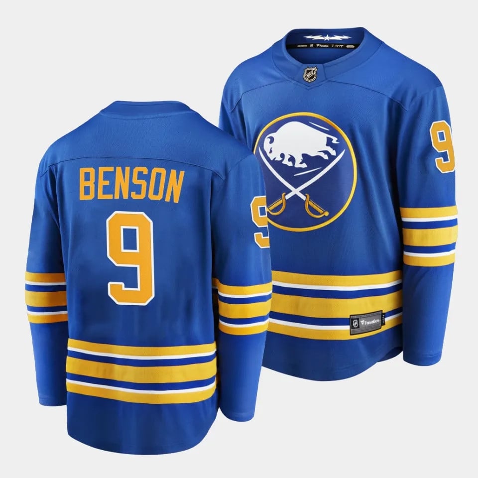 Zachary Benson #9 Buffalo Sabres 2023 Draft Home Men Jersey - Blue