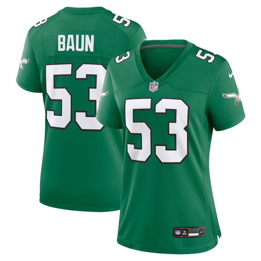 Zack Baun 53 Philadelphia Eagles Women's Alternate Game Jersey - Kelly Green Js7191