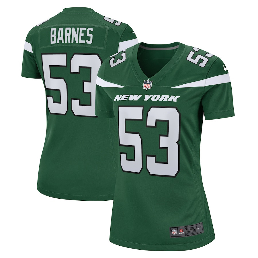 Zaire Barnes 53 New York Jets Women's Game Jersey - Gotham Green Js7552