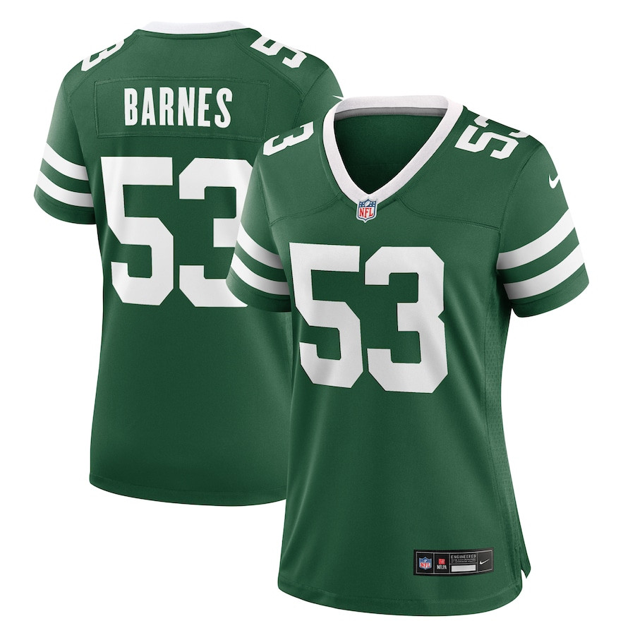 Zaire Barnes 53 New York Jets Women's Team Game Jersey - Legacy Green Js5234