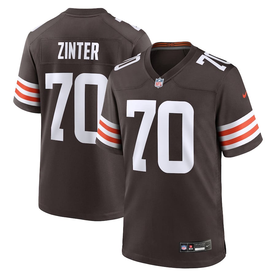 Zak Zinter 70 Cleveland Browns Team Game Men Jersey - Brown Js7897