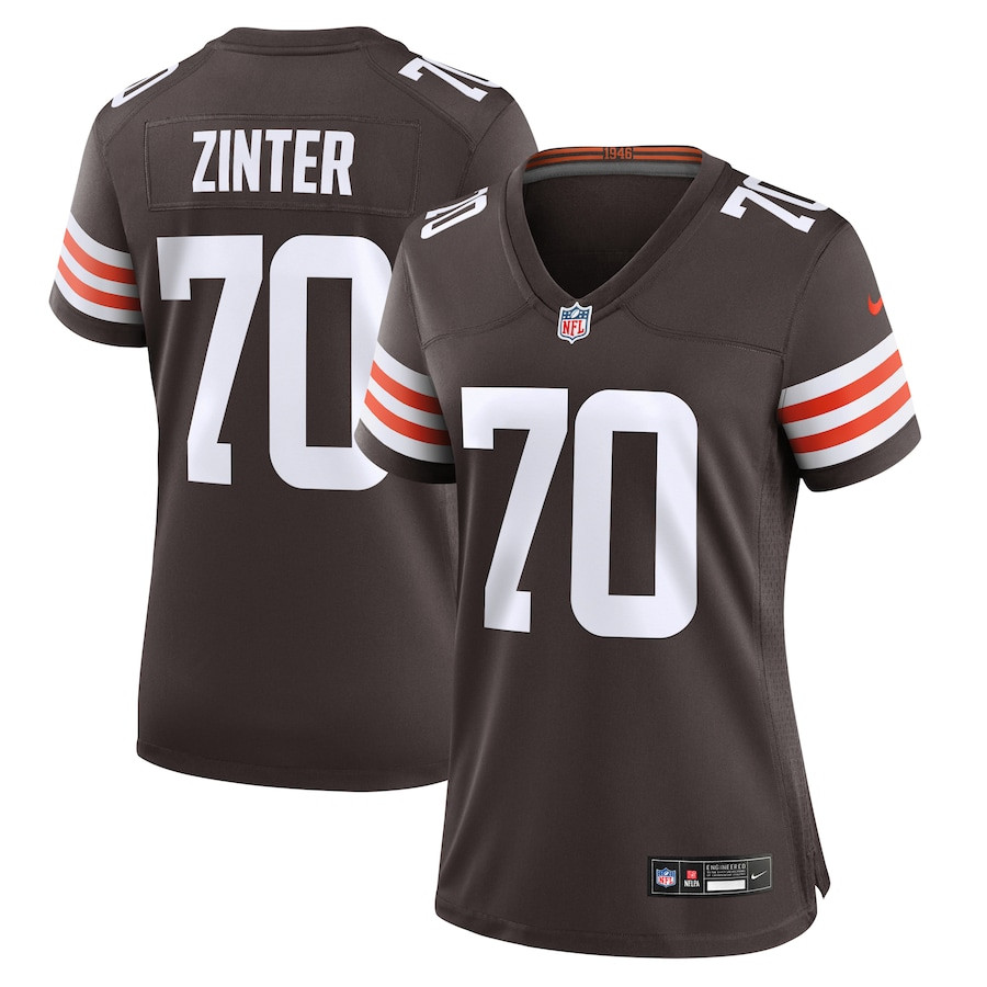 Zak Zinter 70 Cleveland Browns Women's Game Jersey - Brown Js5450