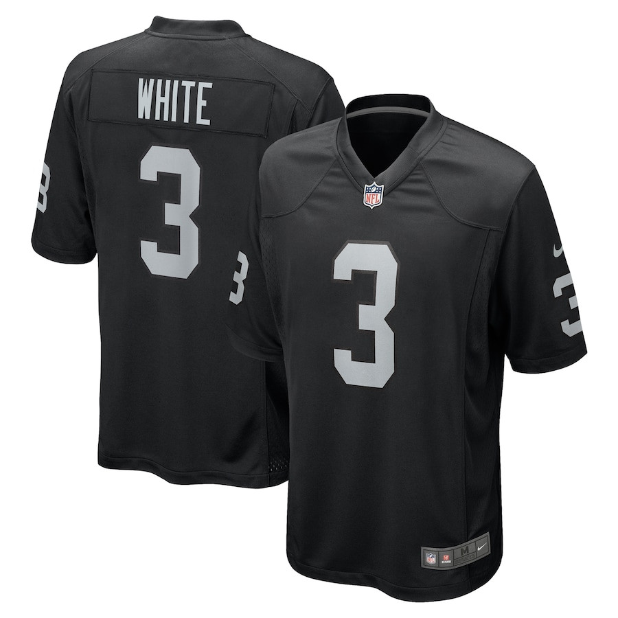 Zamir White 3 Las Vegas Raiders Team Game Men Jersey - Black Js5521
