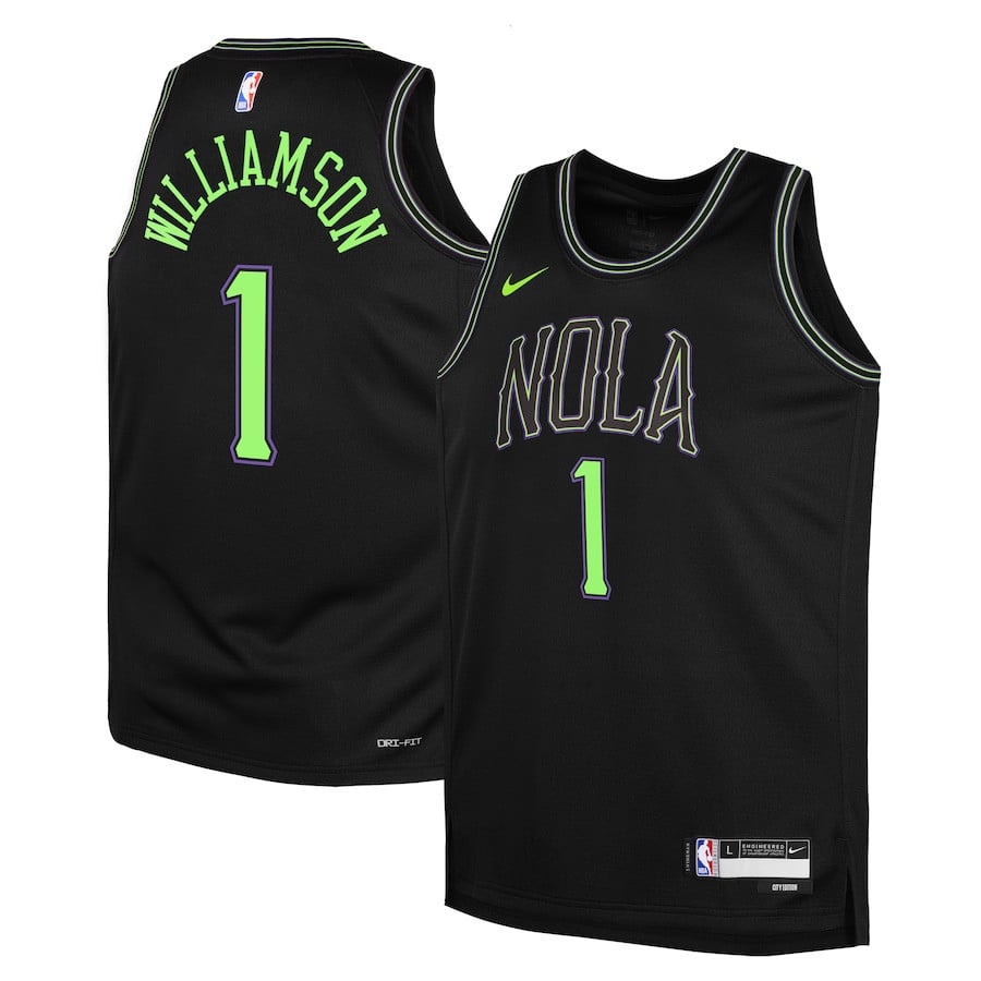 Zion Williamson 1 New Orleans Pelicans 2023/24 City Edition Swingman Youth Jersey - Black