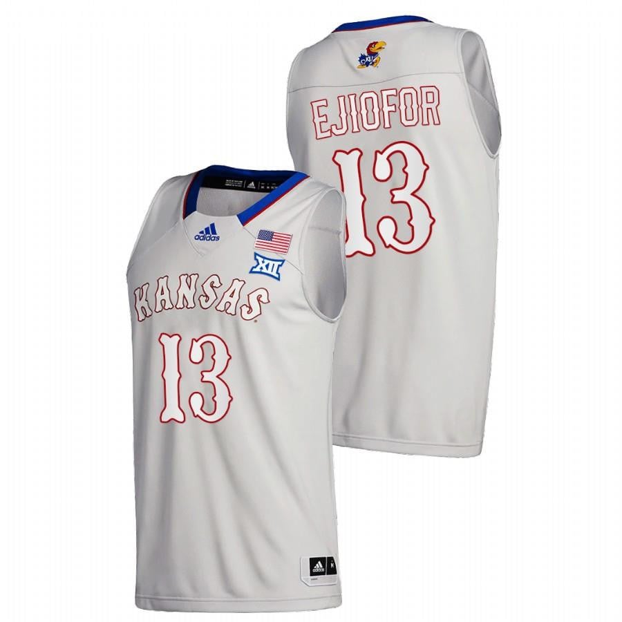 Zuby Ejiofor 13 Kansas Jayhawks White Home Class Of 2022 Jersey