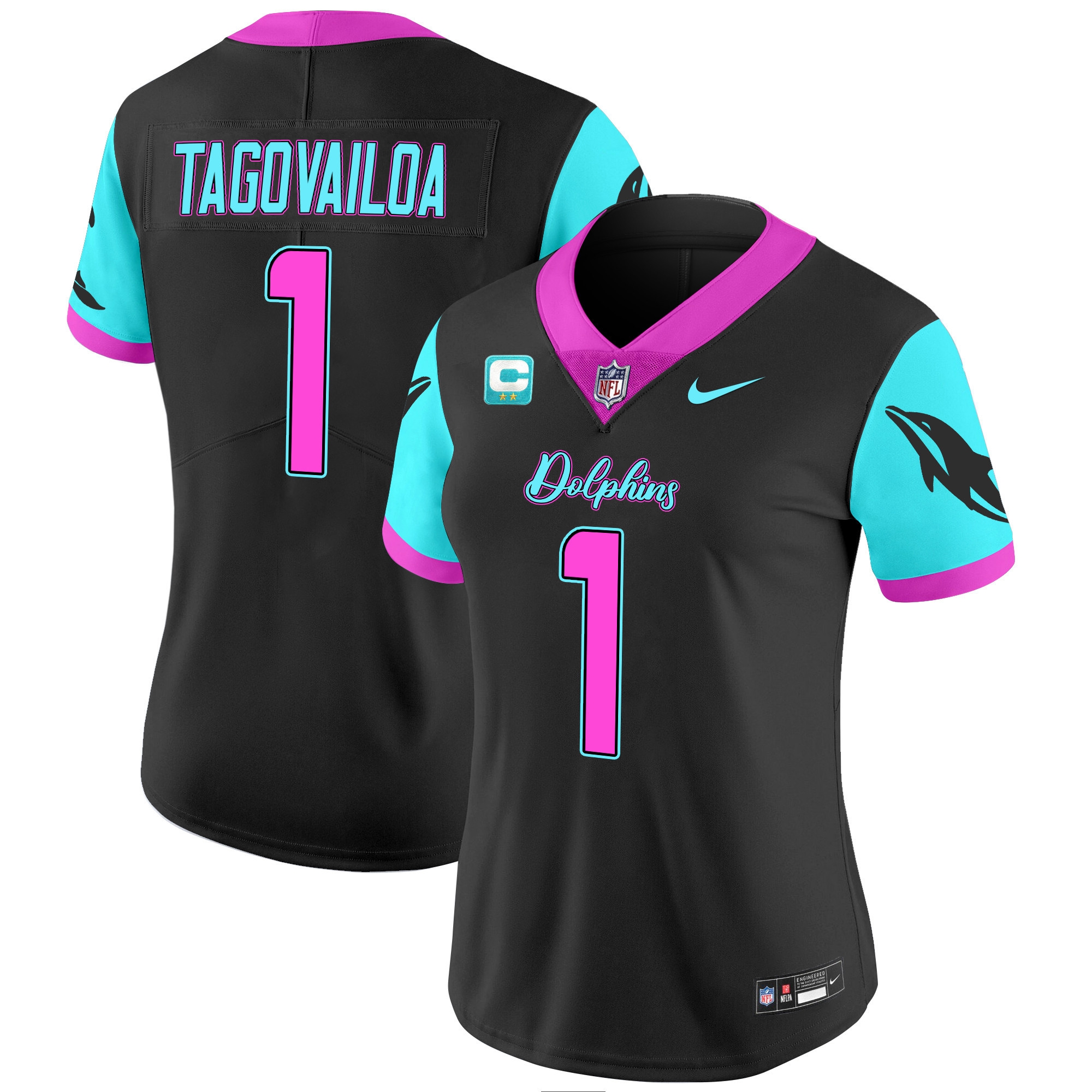 Women’s Miami Dolphins Miami Vice Vapor Limited Jersey – All Stitched