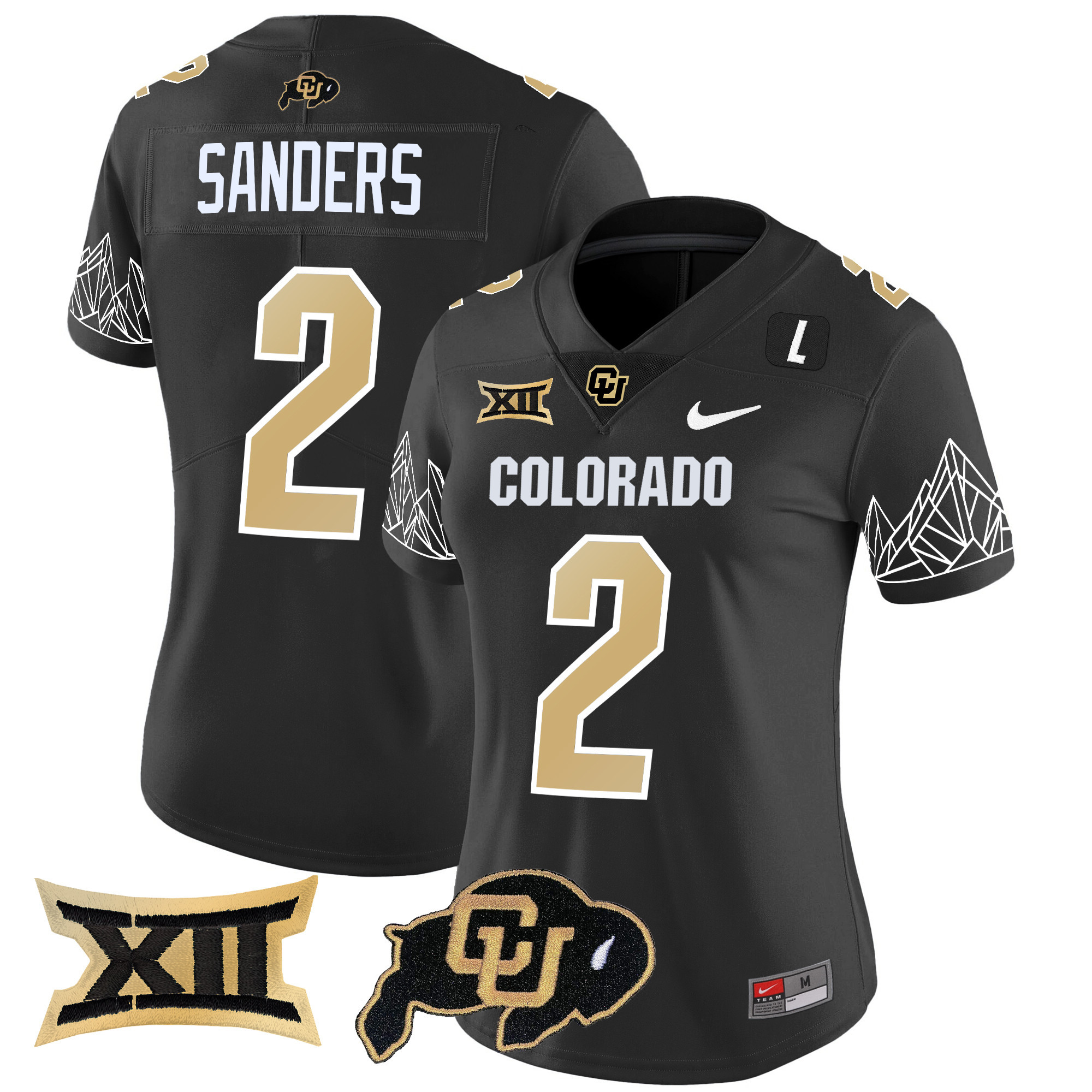 Women’s Colorado Buffaloes Vapor Limited Jersey V3 – Big 12 XII Patch – All Stitched
