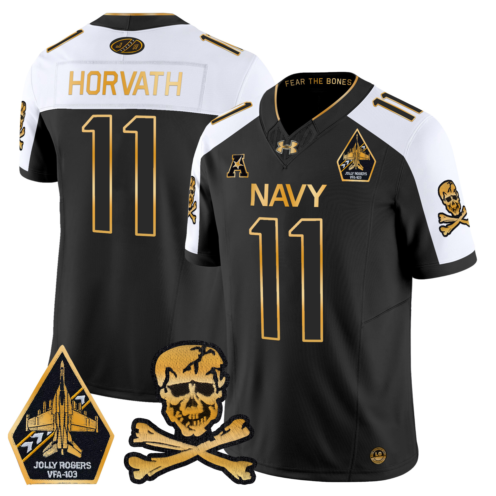 Men’s Navy Midshipmen 2024 Gold Vapor Limited Jersey – All Stitched