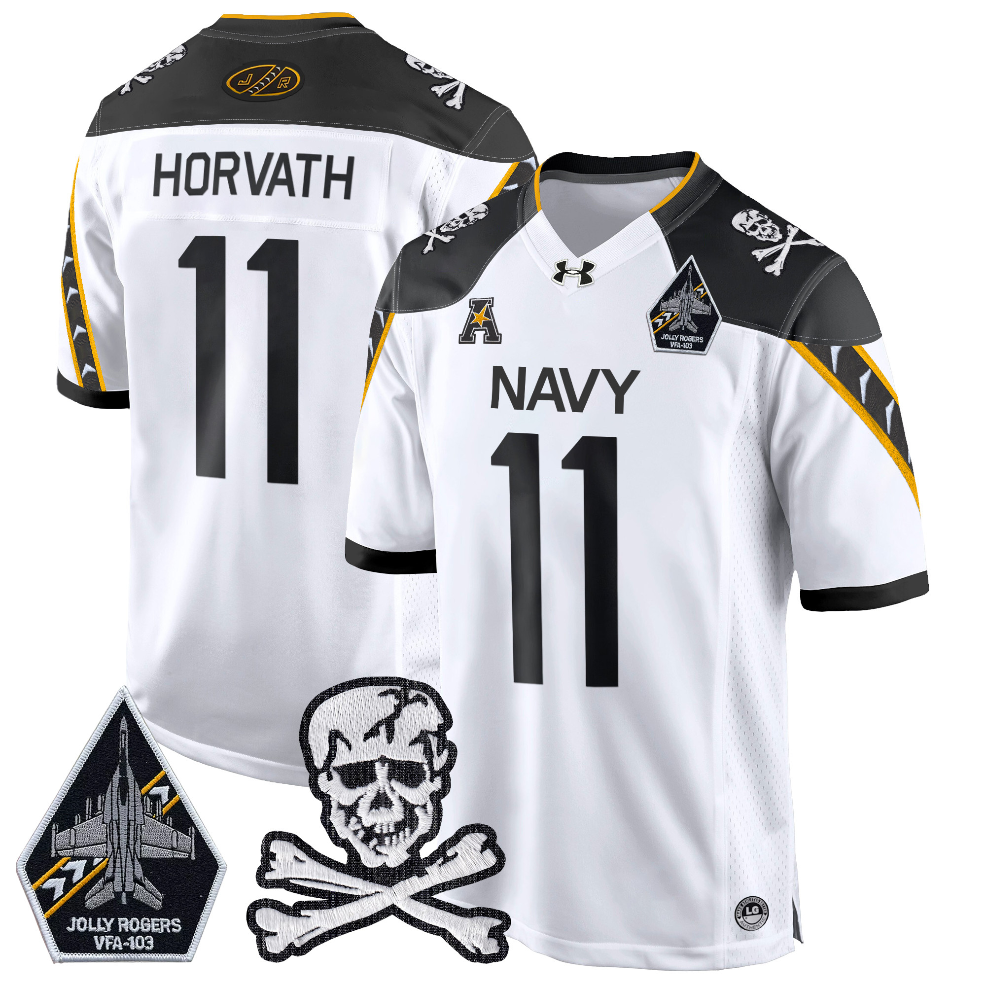 Men’s Navy Midshipmen 2024 Game Jersey – All Stitched