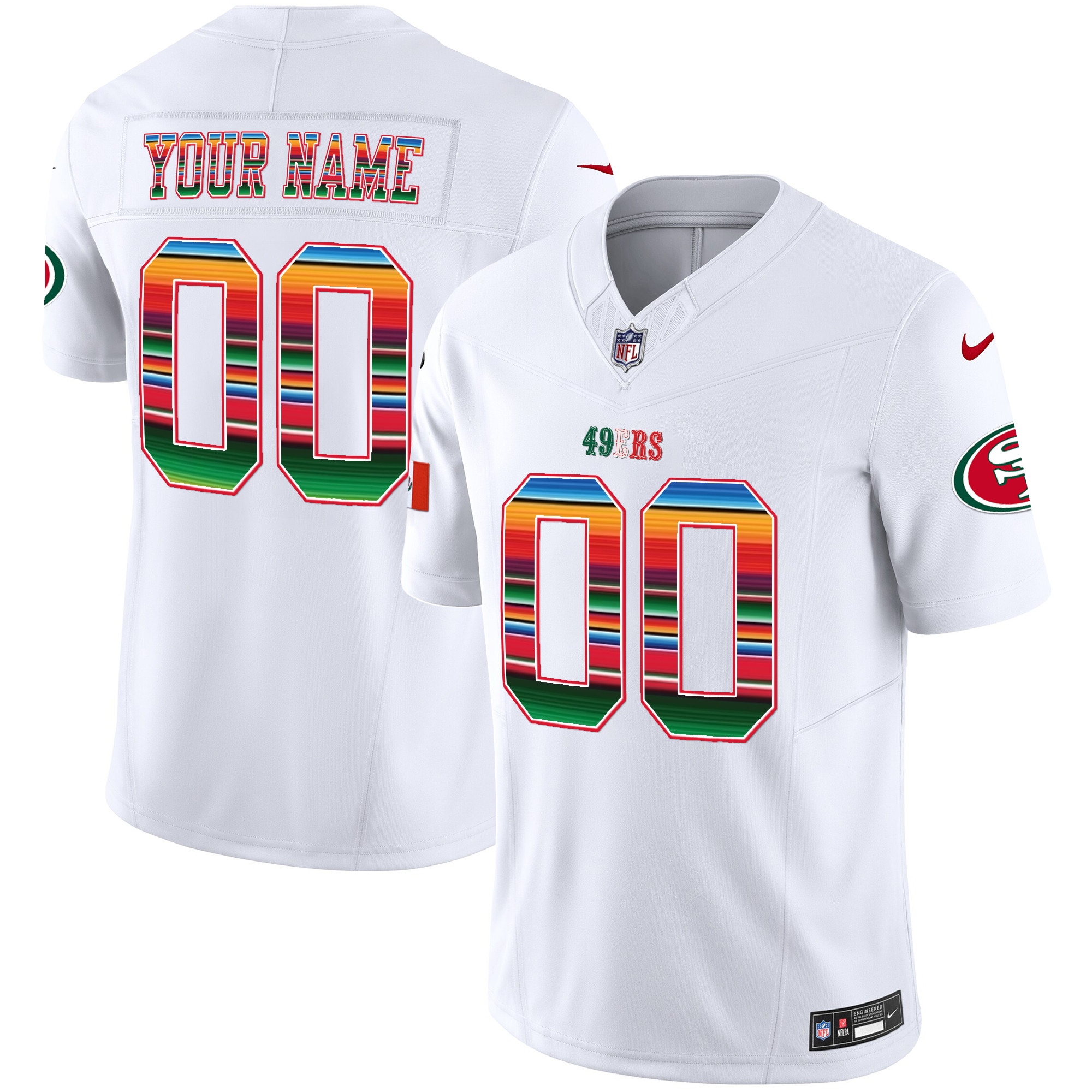 San Francisco 49ers Mexico Vapor Custom Jersey V3 – All Stitched