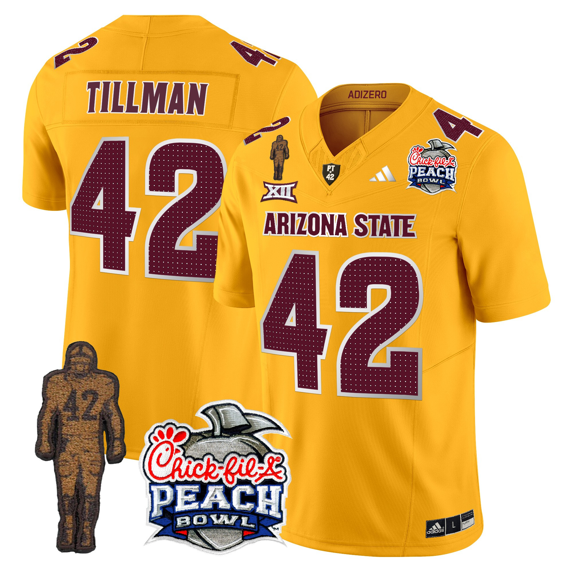 Men’s Sun Devils Pat Tillman & Peach Bowl Patch Vapor Limited Jersey V2 – All Stitched