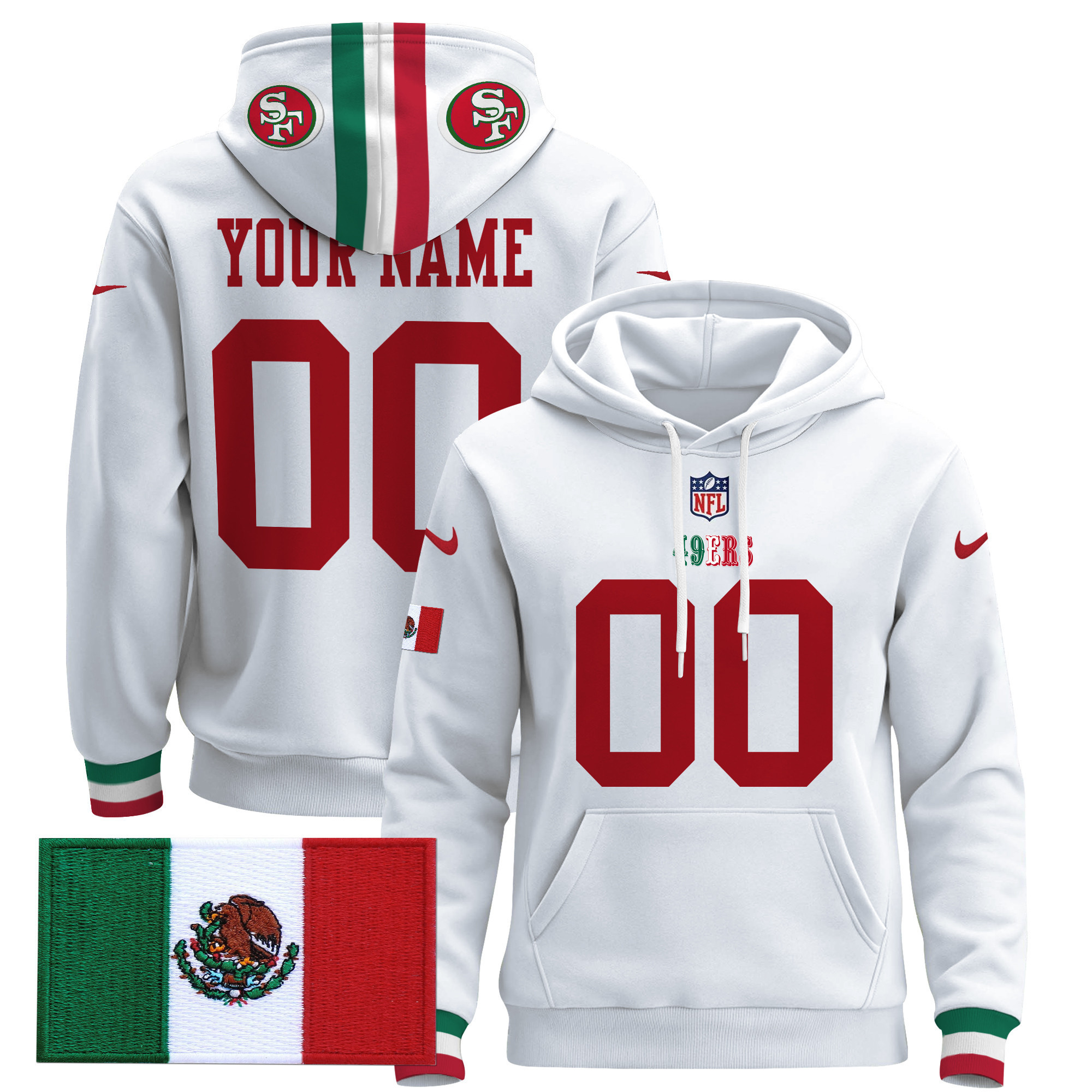 49ers Mexico 2024 Custom Pullover Hoodie – All Stitched