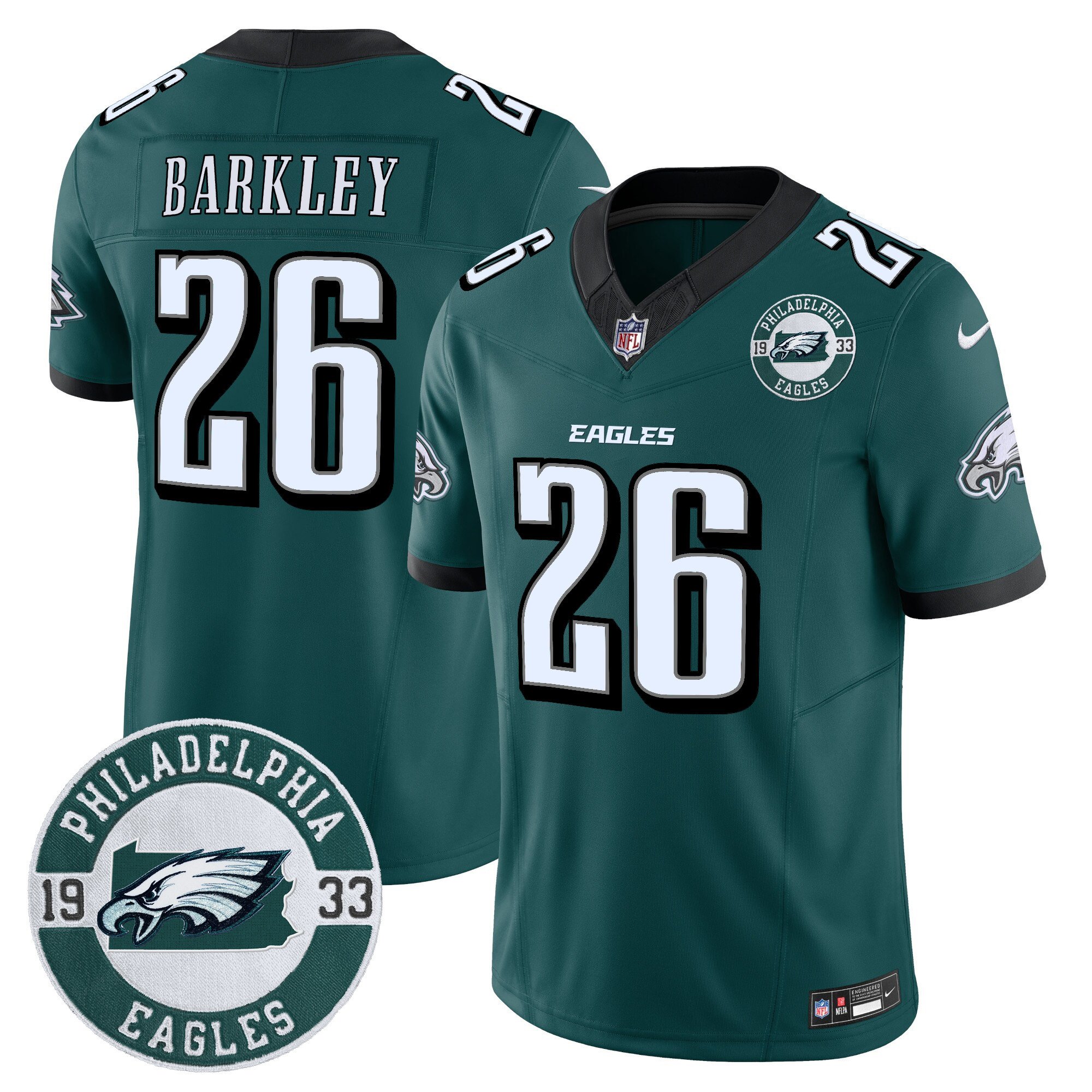 Men’s Philadelphia Eagles 2024 Vapor Limited Jersey – Est. 1933 Patch – All Stitched