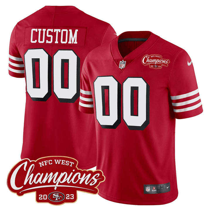 San Francisco 49ers 94 Throwback NFC West Champions Patch Vapor Custom Jersey – All Stitched