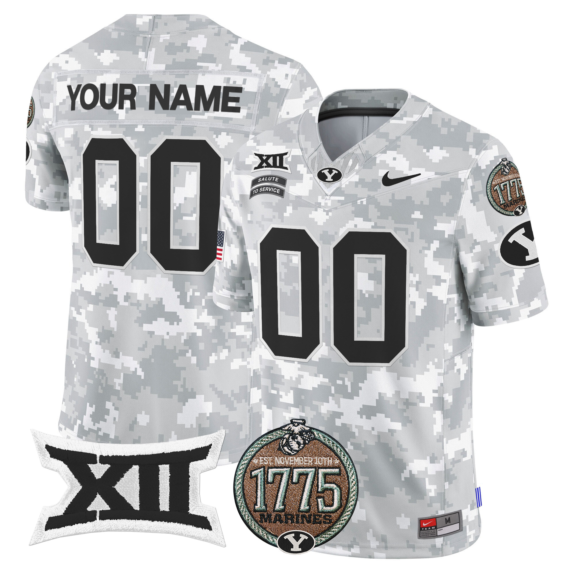 BYU Cougars 2024 Salute to Service Establishment Year Patch Vapor Limited Custom Jersey – All Stitched