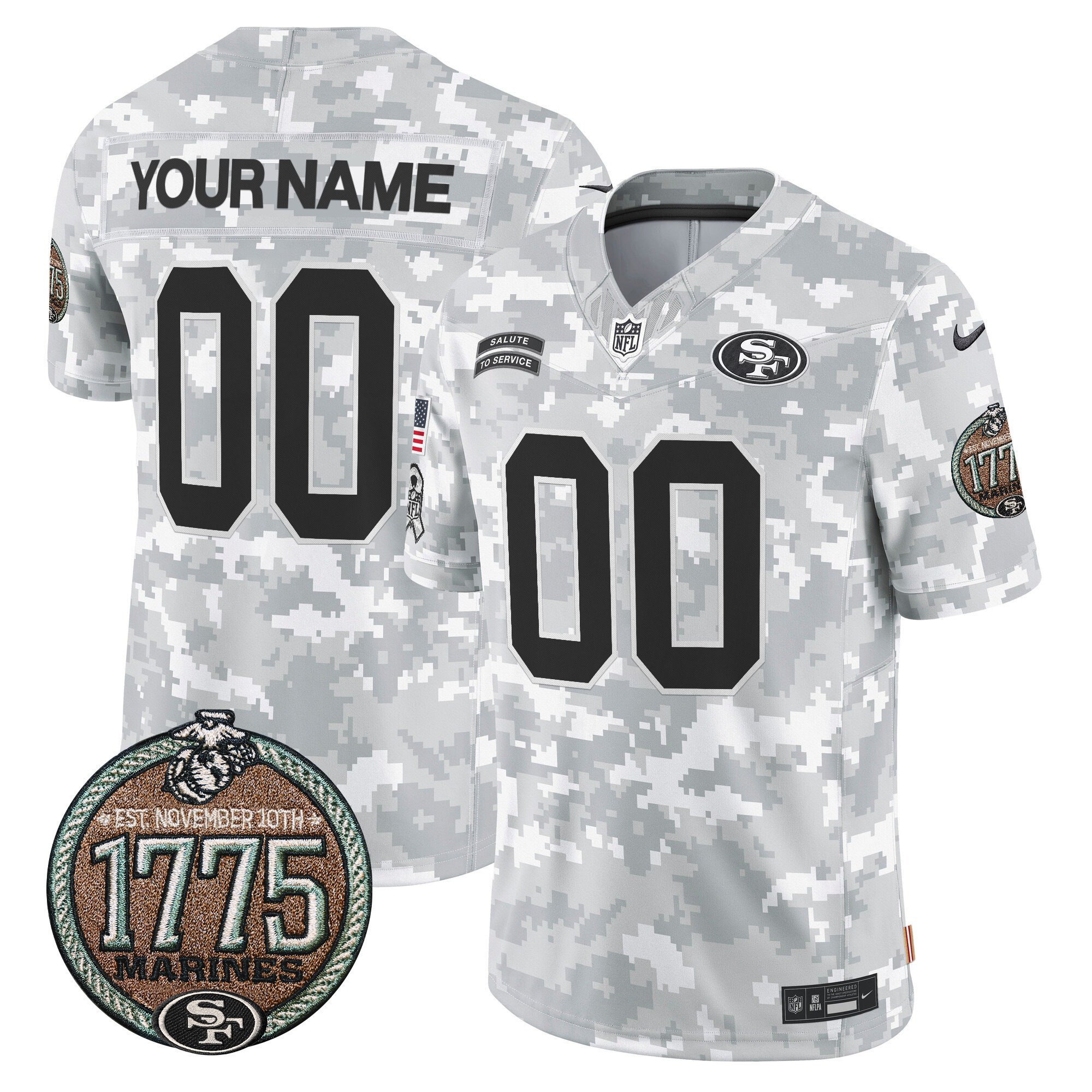 San Francisco 49ers 2024 Salute to Service Establishment Year Patch Vapor Limited Custom Jersey – All Stitched