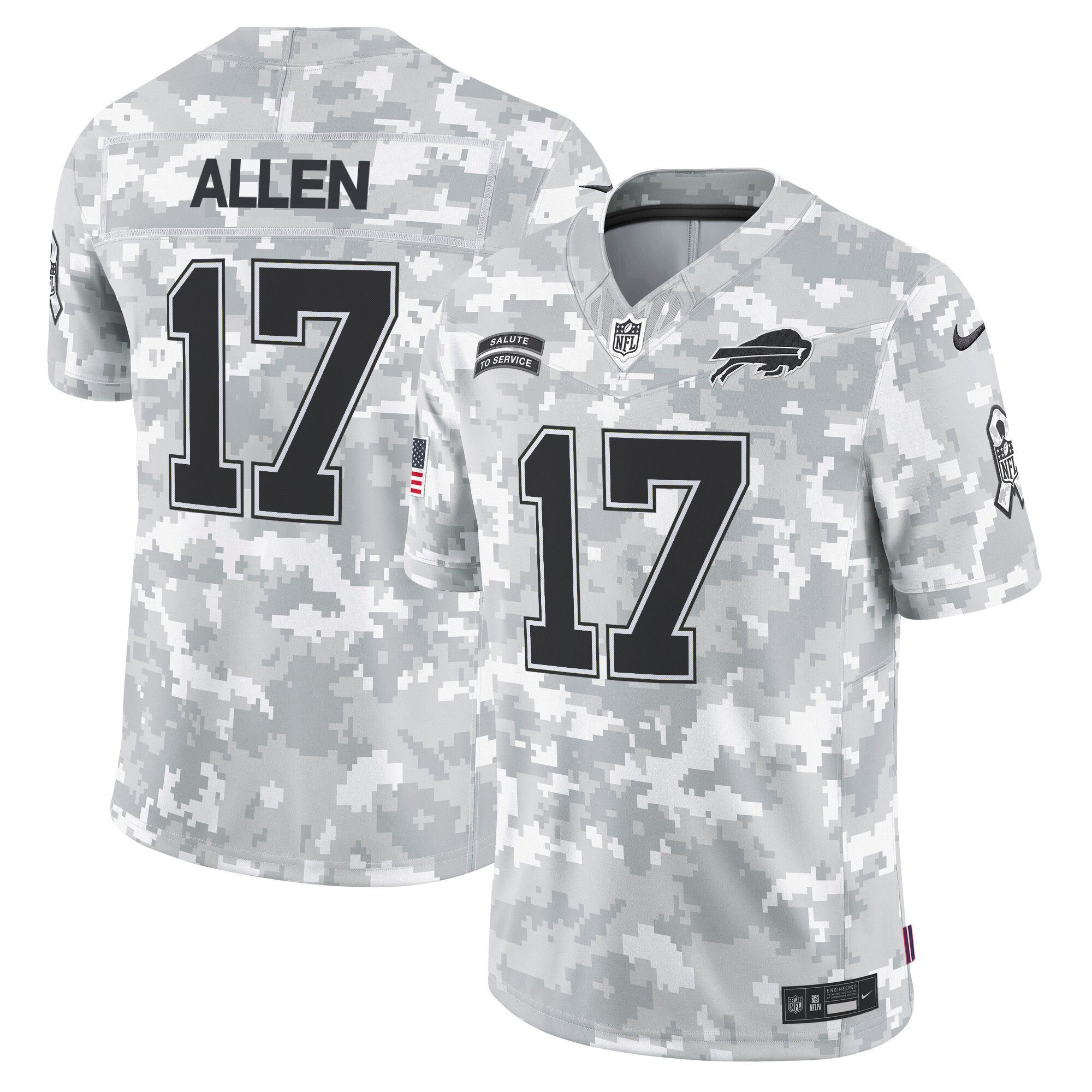 Buffalo Bills 2024 Salute to Service Vapor Limited Jersey – Arctic Camo – All Stitched