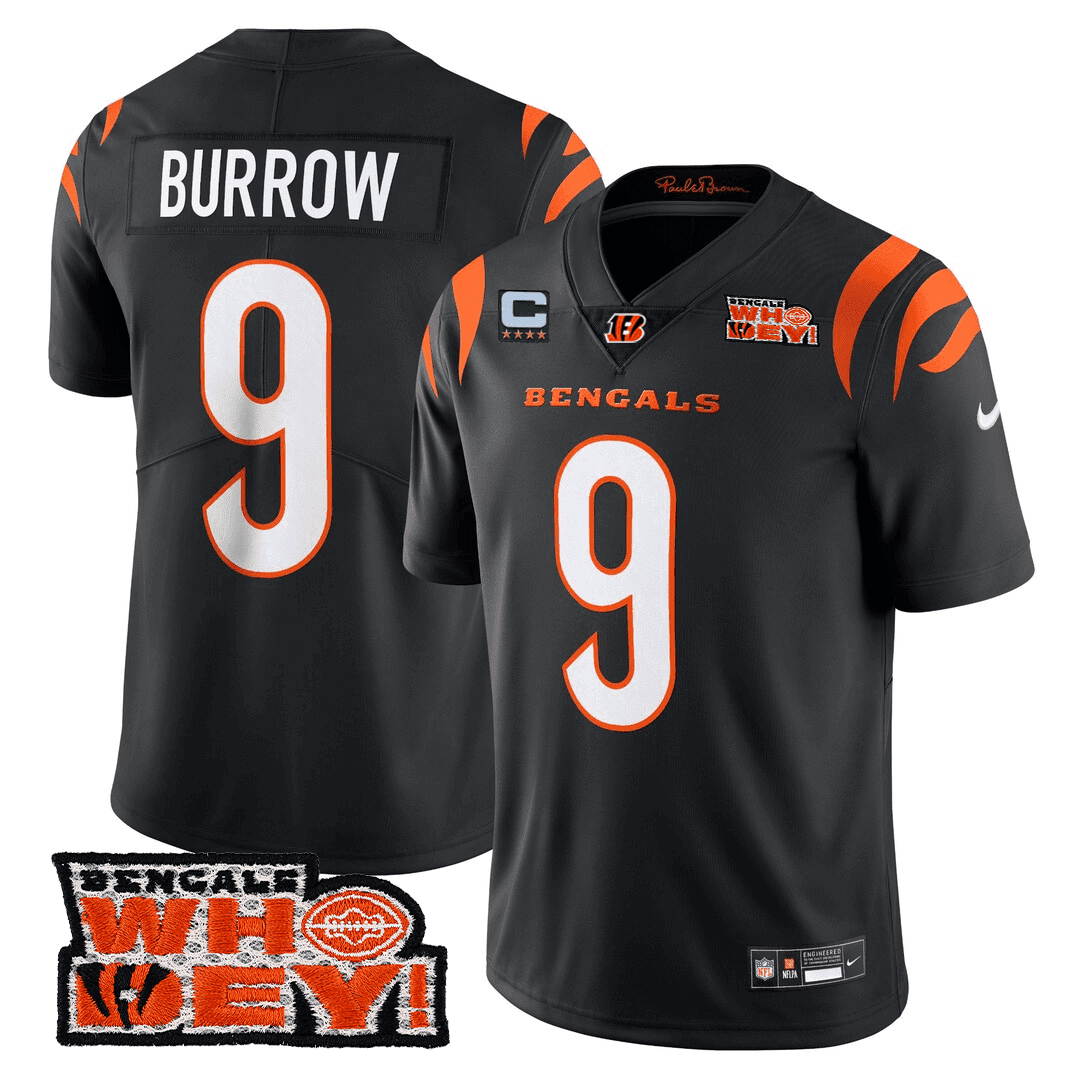 Men’s Cincinnati Bengals Who Dey Patch Jersey – All Stitched