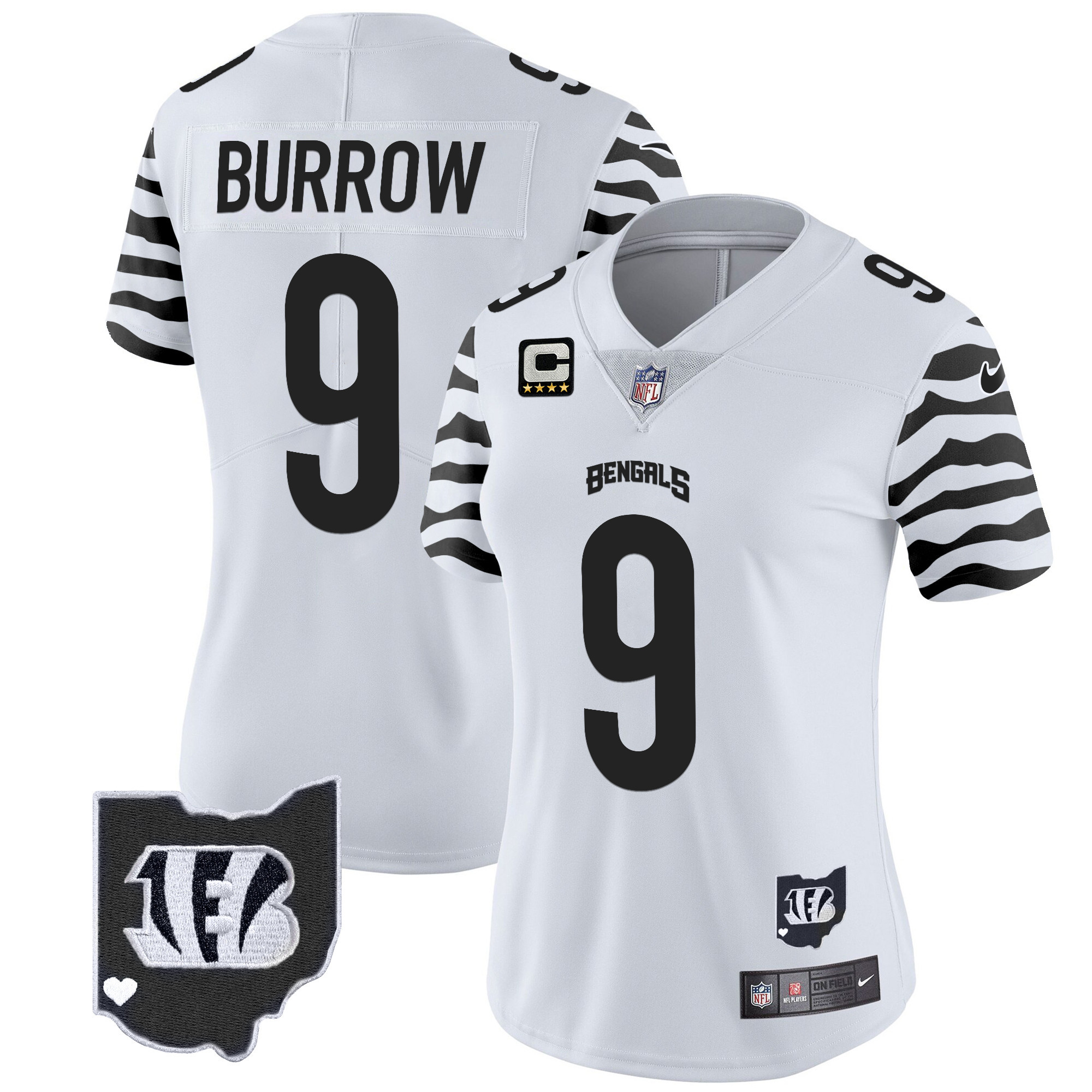 Women’s Cincinnati Bengals Stripes Vapor Limited Jersey – All Stitched