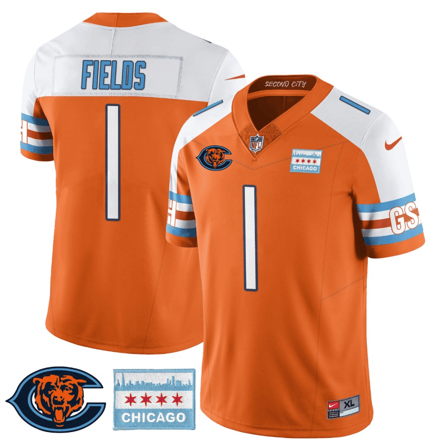 Men’s Chicago Bears City Edition GSH Jersey – Chicago Flag – All Stitched