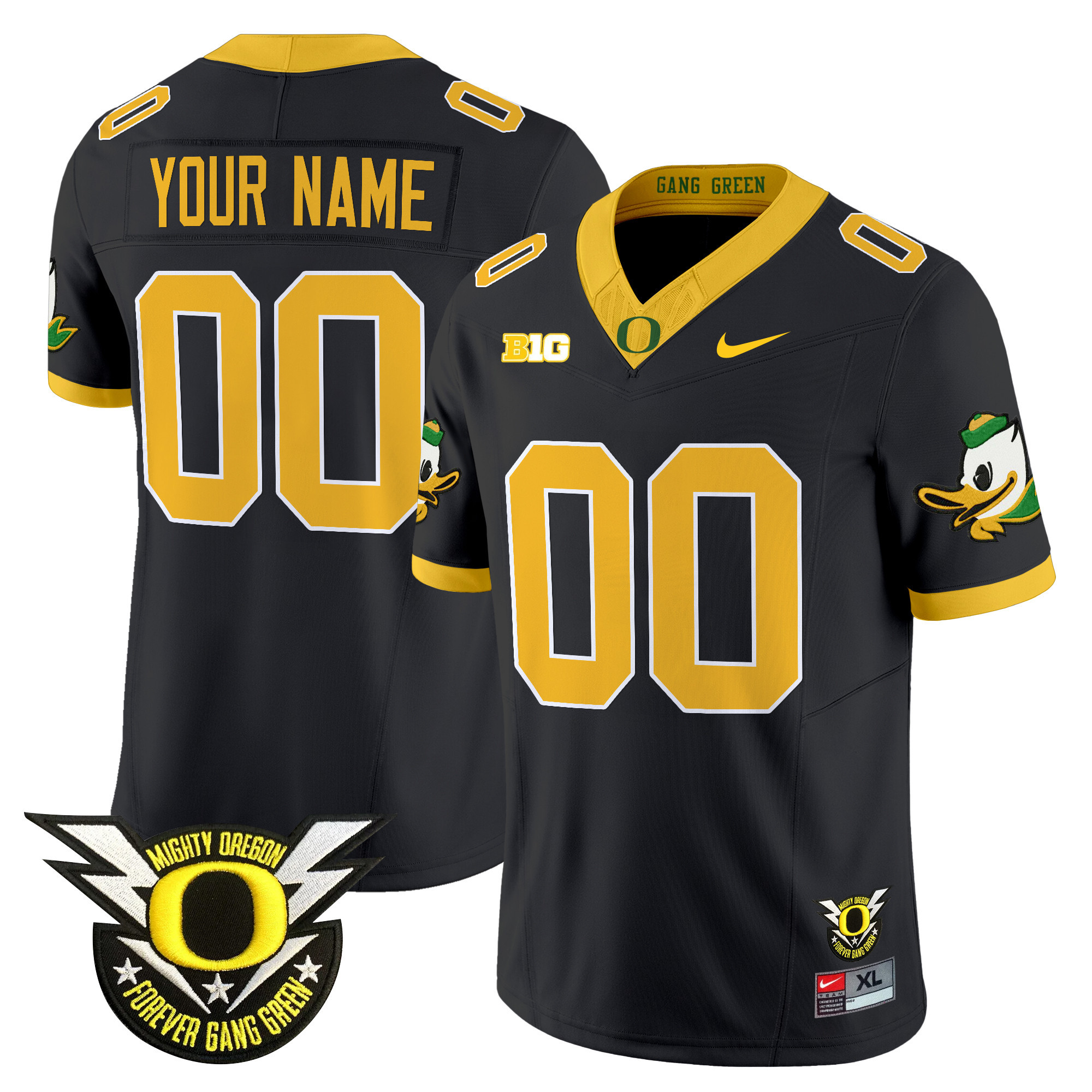Oregon Ducks 2024 Forever Gang Green & BIG Patch Vapor Limited Custom Jersey – All Stitched