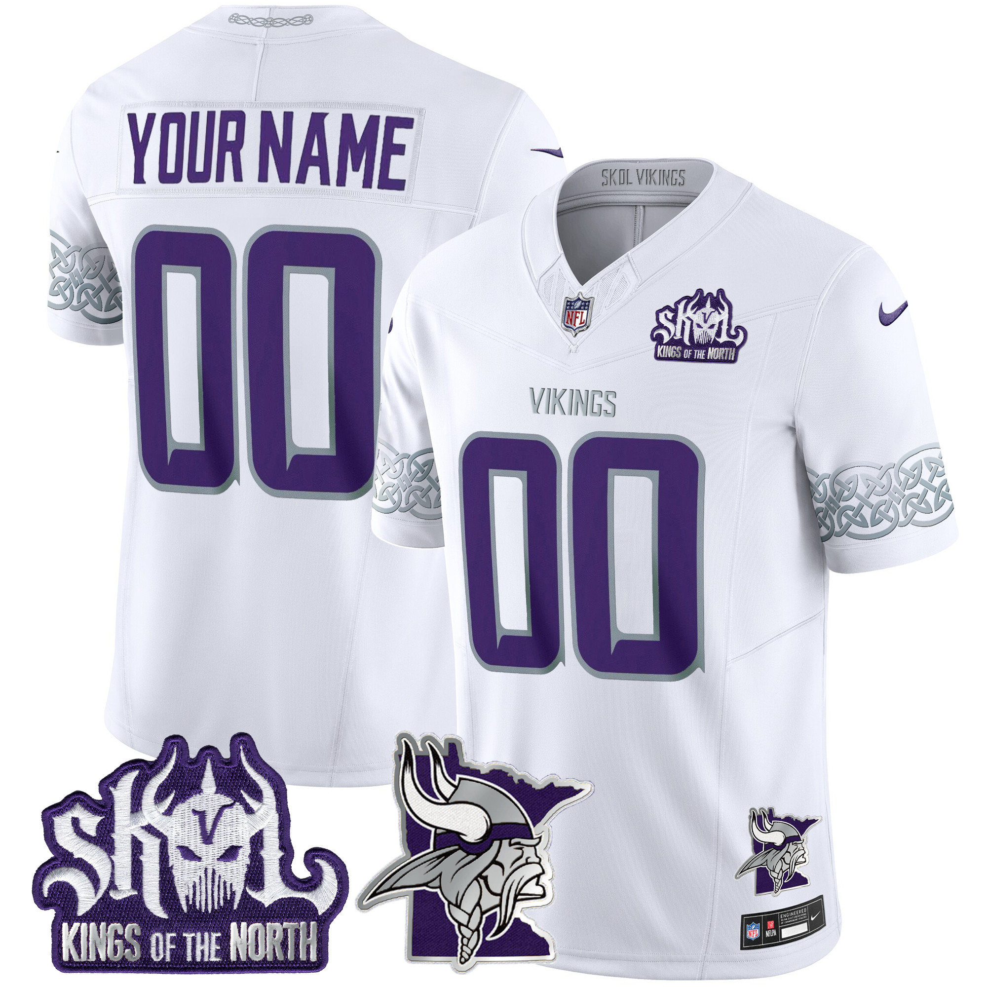 Minnesota Vikings 2024 Winter Warrior Skol Patch Vapor Limited Custom Jersey V2 – All Stitched