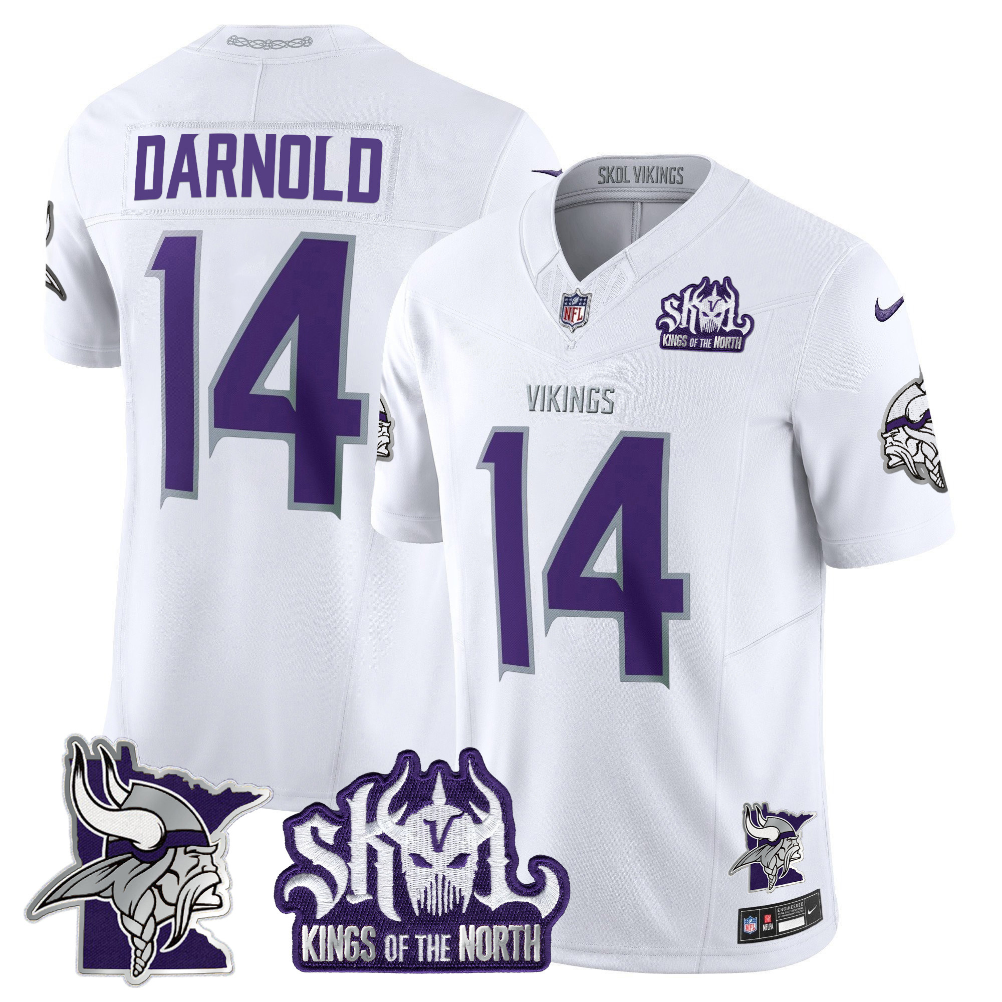 Men’s Minnesota Vikings Kings Of The North Patch Vapor Limited Jersey V3 – All Stitched