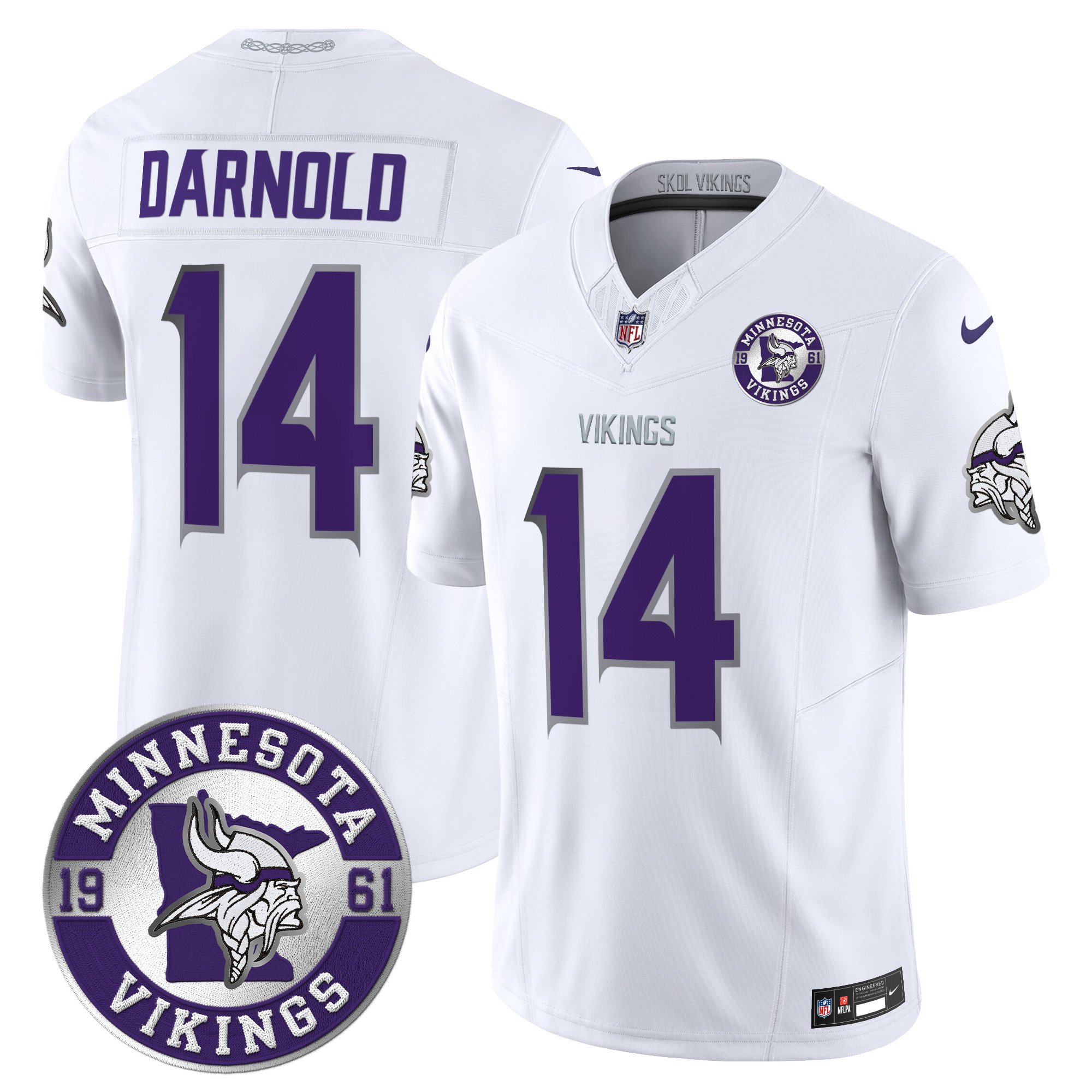 Men’s Minnesota Vikings 2024 Vapor Limited Jersey – Est. 1961 Patch – All Stitched